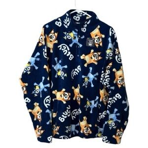 Bluey Adult Quarter Snap Polar Fleece Bingo Pullover Jacket NEW